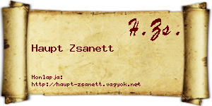 Haupt Zsanett névjegykártya